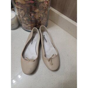 Repetto Paris Women’s Ballet Flats Beige Leather Size 37.5 EU 7 US